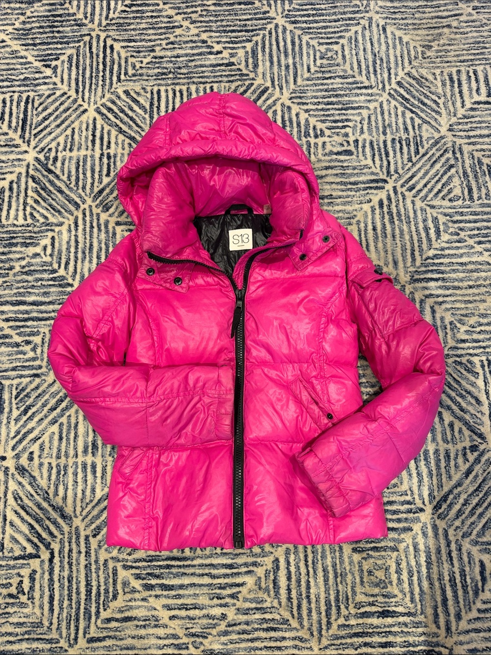 Girls' S13 Pink Hooded Puffer Jacket